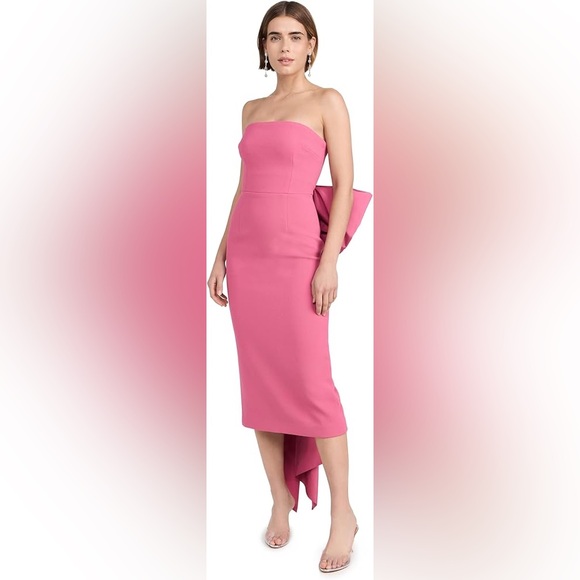 Rebecca Vallance Anais Bow Midi Dress in Rose Pink Aus 6/US 2 - Picture 4 of 14